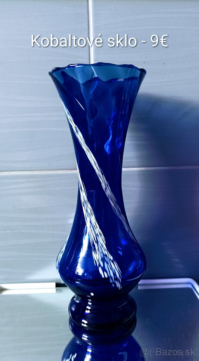 Retro sklo - vázy, košíky, misa - 13