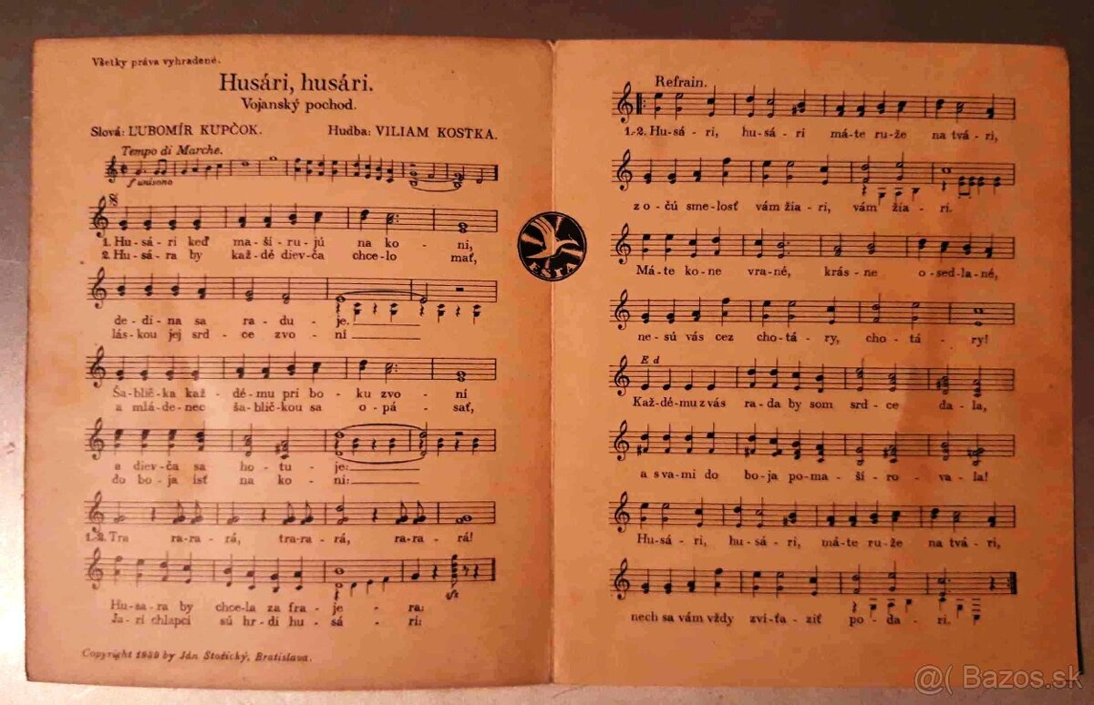 Slovenský štat- predám dobove noty-piesne,rozne..Pochody HG, - 13