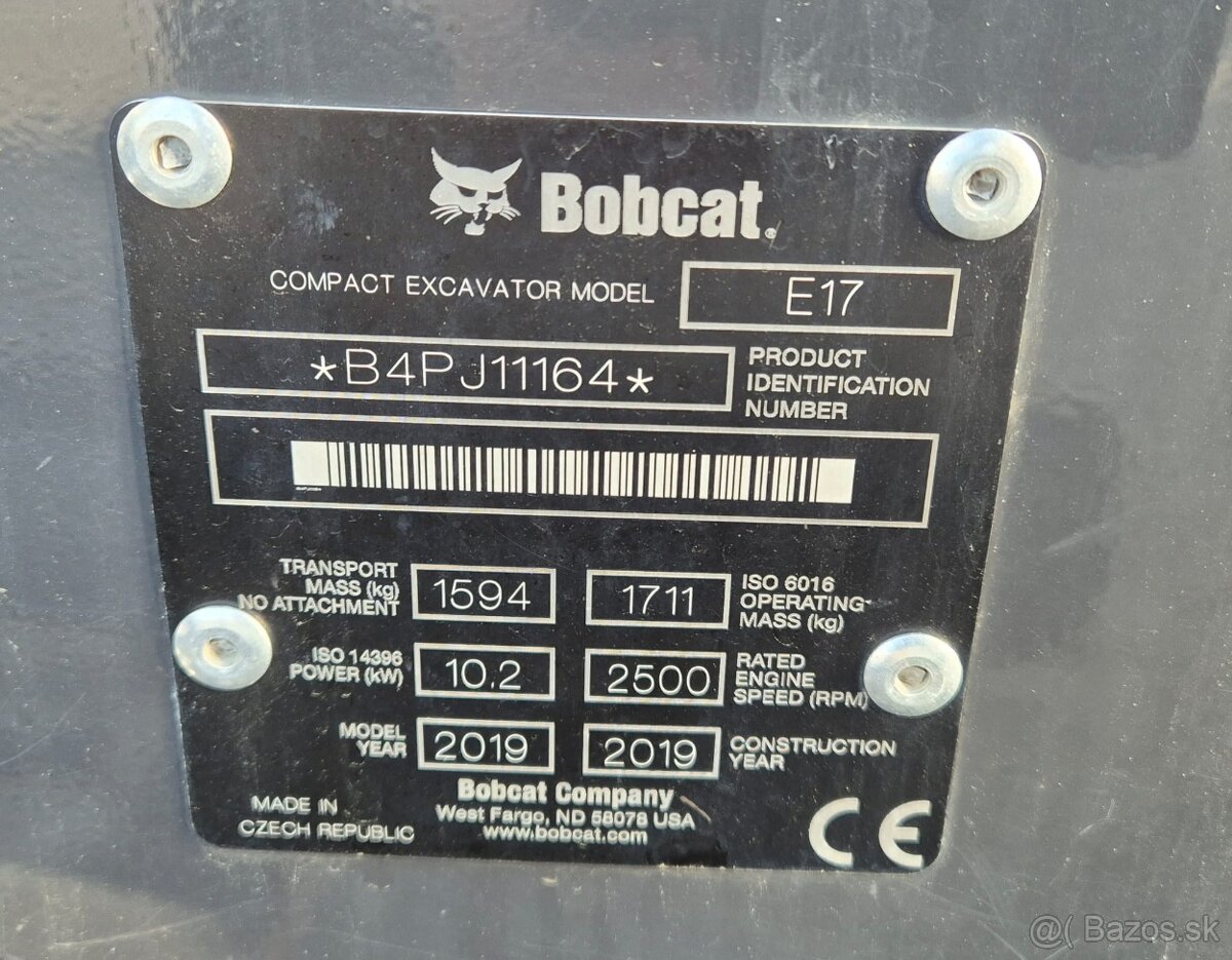 Prodám Bob Cat E17 - 13