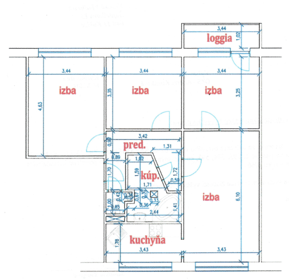 4 izbový byt Košice, Terasa - komfortné bývanie - 13