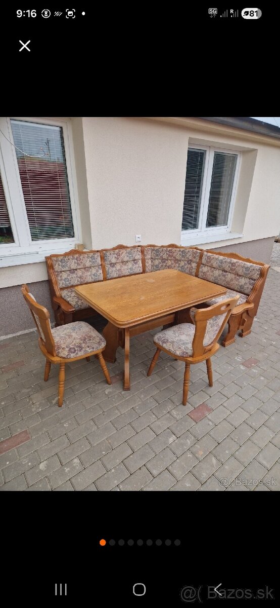 Kuchynský set, rustikálny nábytok, rohová lavica - 13