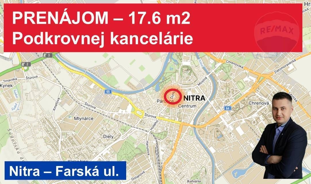 Kancelária na prenájom 17.6 m2, Farská 10, Nitra - 13