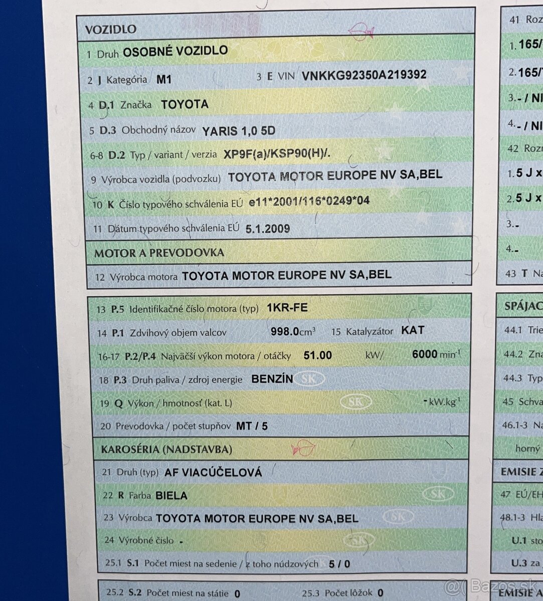 Toyota YARIS 2009 benzín - 13