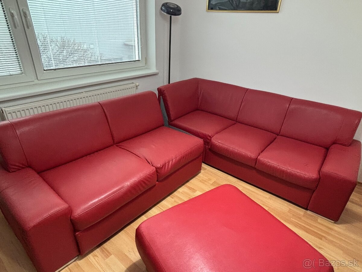 Predám rohovú sedačku + taburet - 13