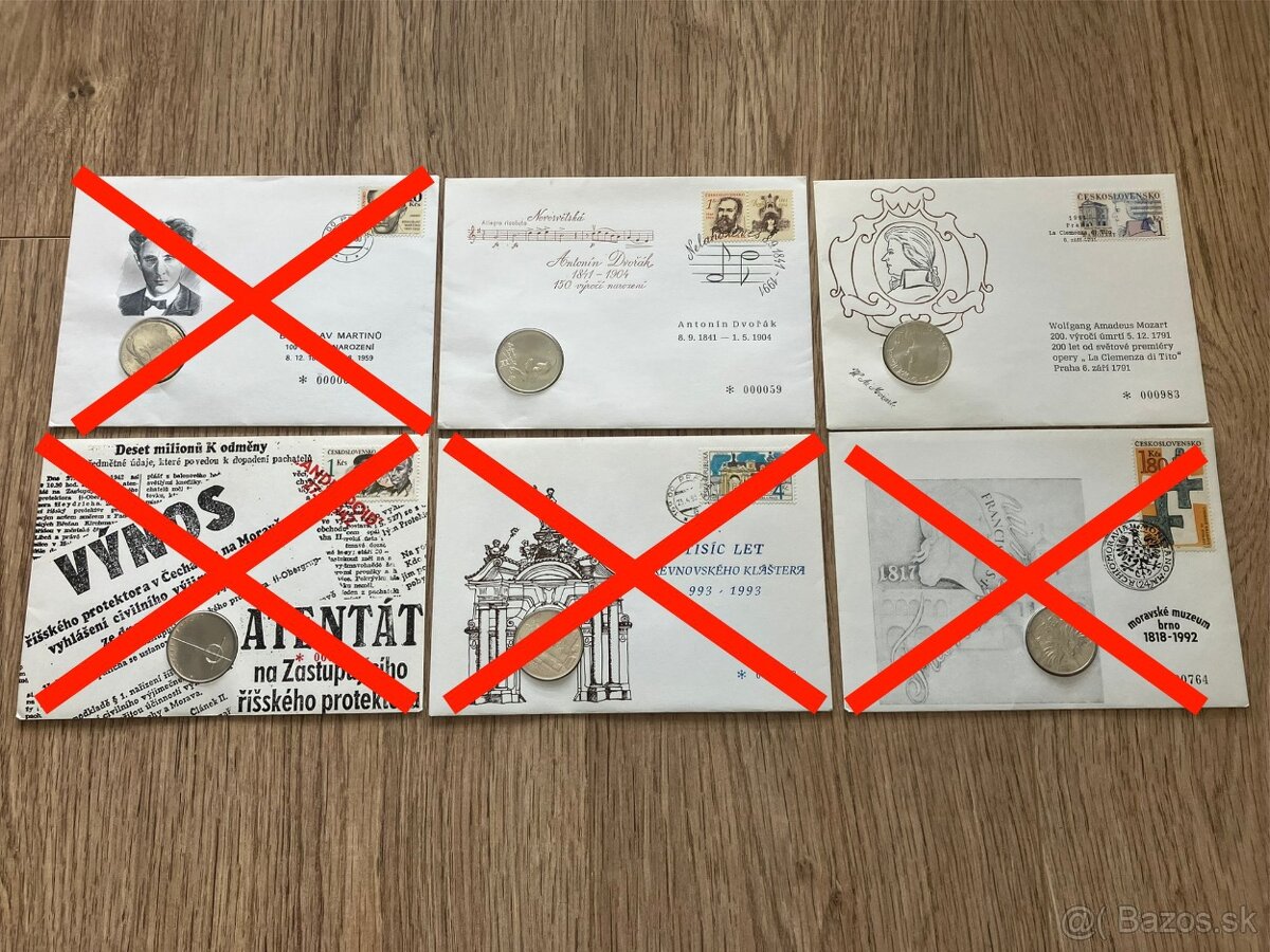 Numizmatické mincové obálky Československo Slovensko - mince - 13
