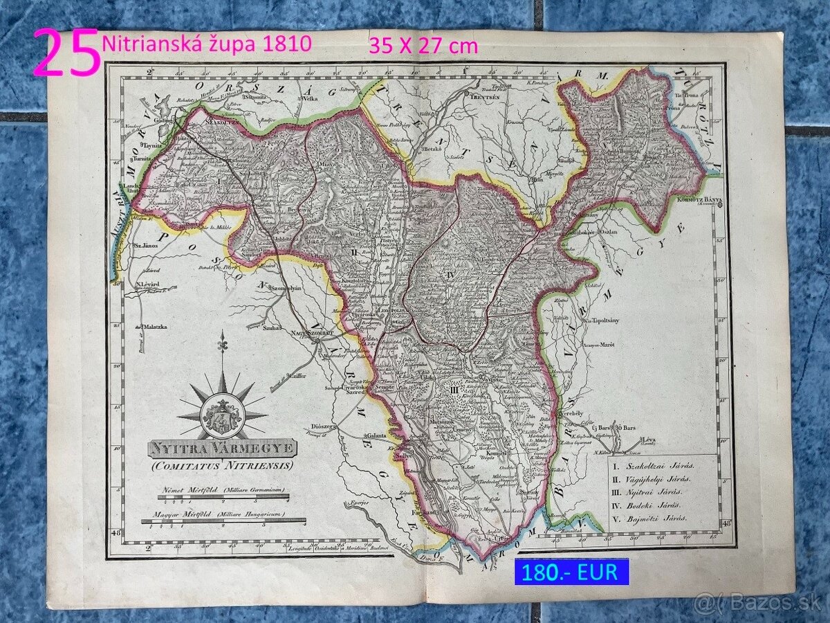 Slovenské župy 200 ročné mapy celá zbierka na predaj - 13
