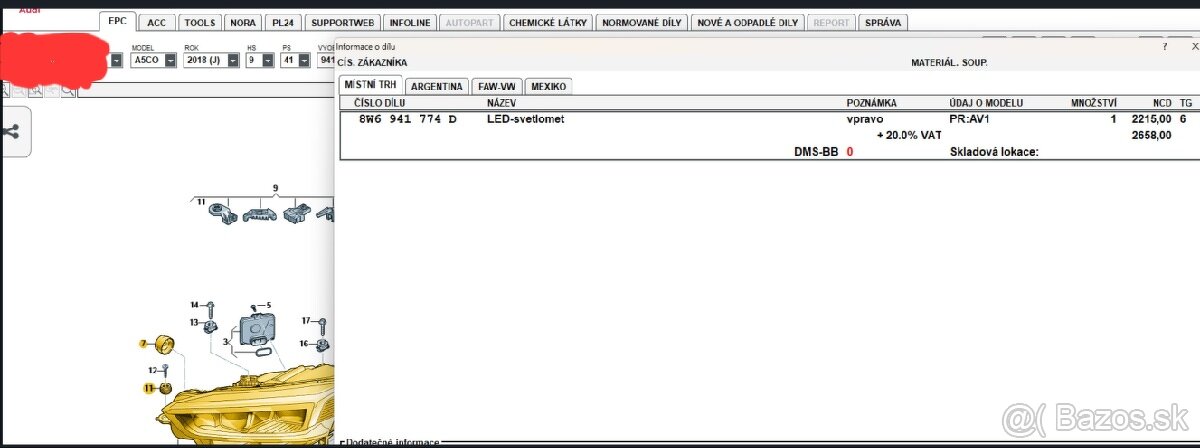 SVETLOMET AUDI A5 / 8W B9 LED ( 2016-2019 ) - ZÁNOVNÝ - 13