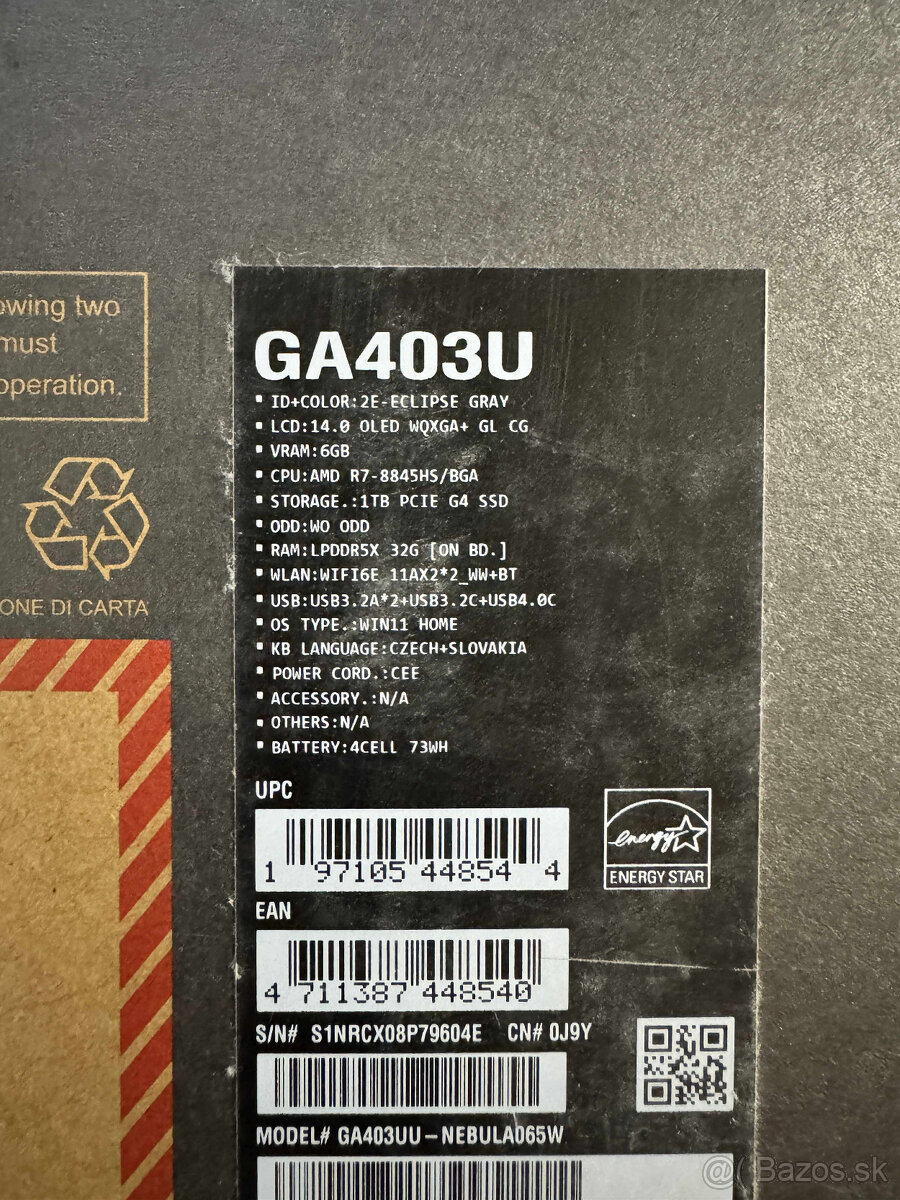 Asus ROG Zephyrus G14 R7/4050/32GB/2TB - 13