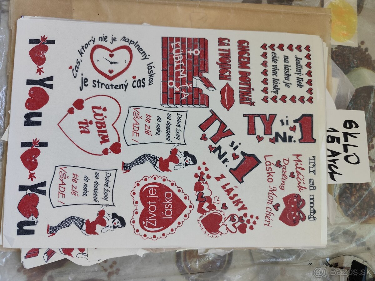 Predam Vypaľovacie nalepky na sklo, porcelán,200C - 13