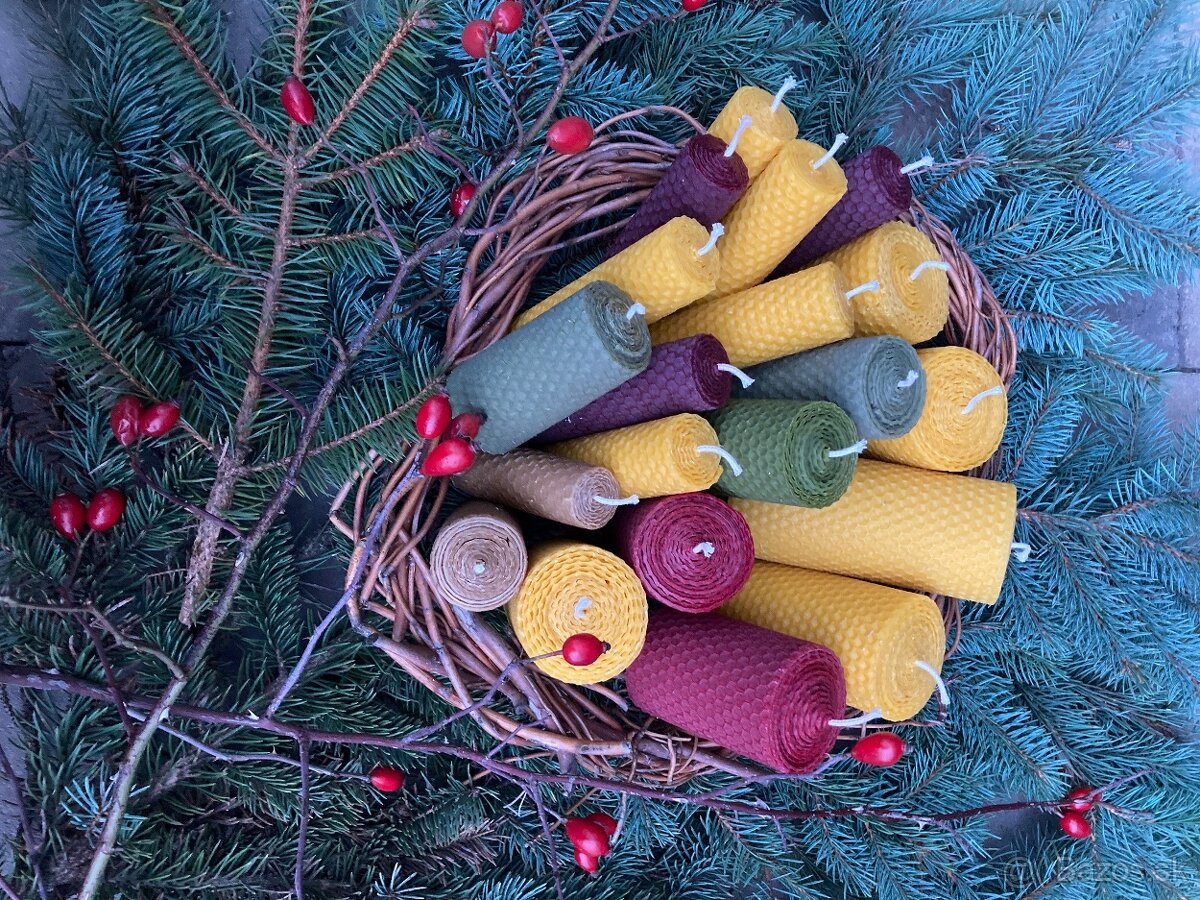 Adventné sviečky z včelieho vosku - 13