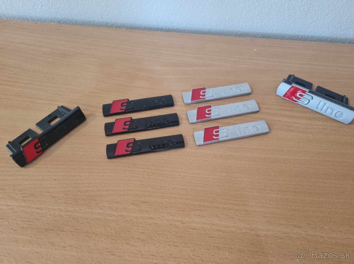 Cierne a sive Napisy S-LINE pre AUDI - 13