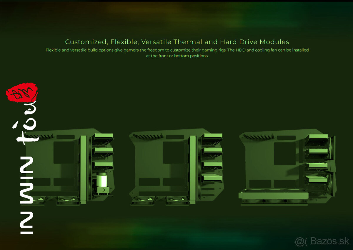 In Win D-FRAME 2.0 black/green + 1065W zdroj D-FRAME 2.0 - 13