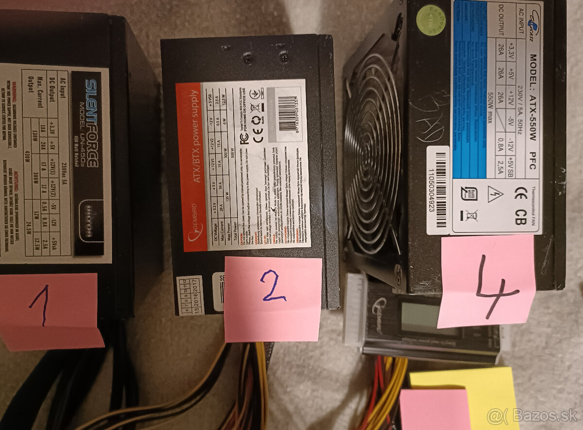 Predám zdroje do PC, konektory aj pre grafiky: - 13