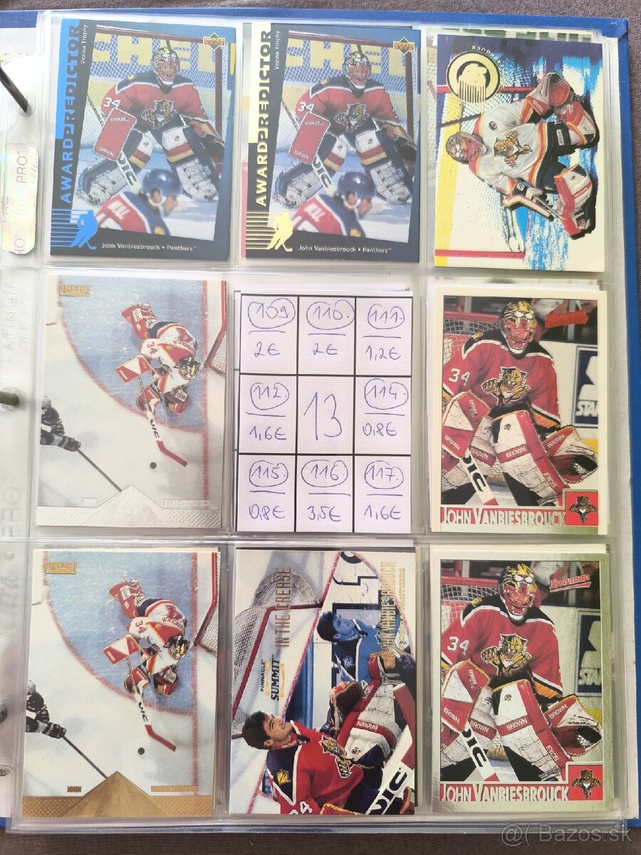 Hokejové kartičky - John Vanbiesbrouck 1 - 13