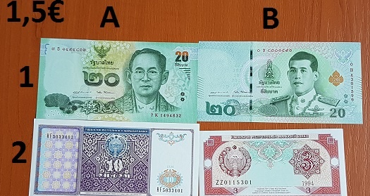 Bankovky 1,5€ - 5€ - 13