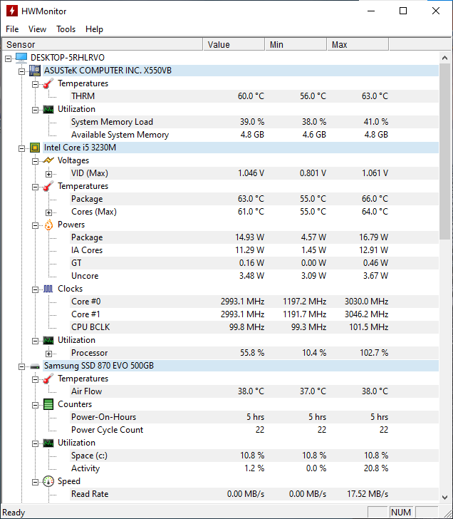 Predám 15,6" notebook Asus x550vb. - 13