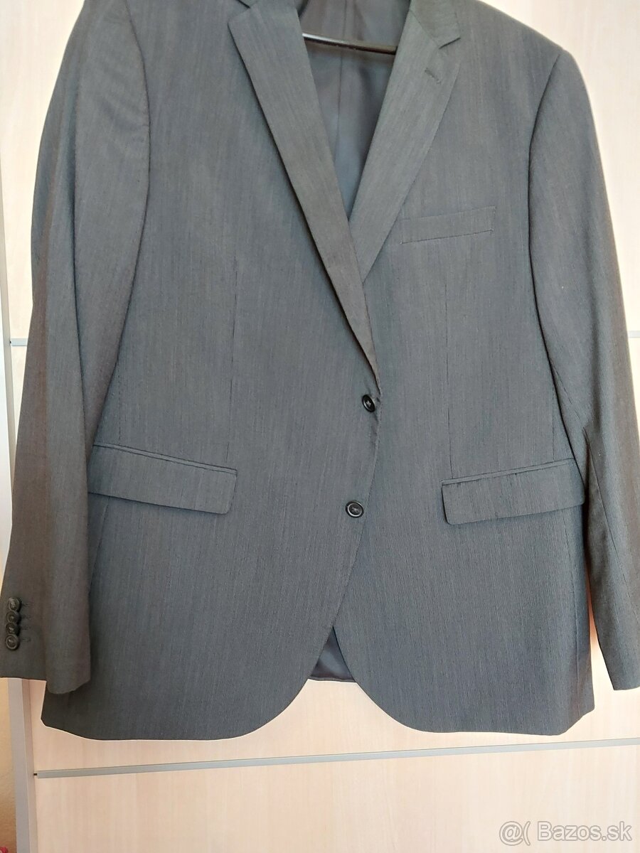 Pánsky oblek Antracit prúžok - 13