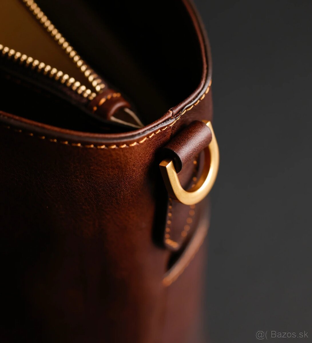 hnedá kožená kabelka - nová - 13
