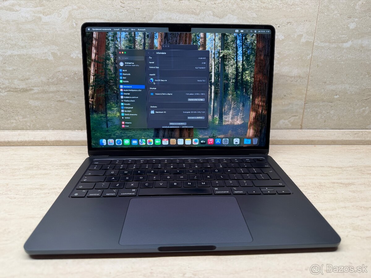 MacBook Air 13.6", M3, 8GB, 256GB, Midnight - 13