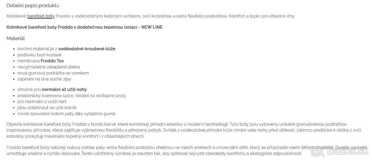 Zimné detské barefoot topánky Froddo, bordové zateplené, 22 - 13