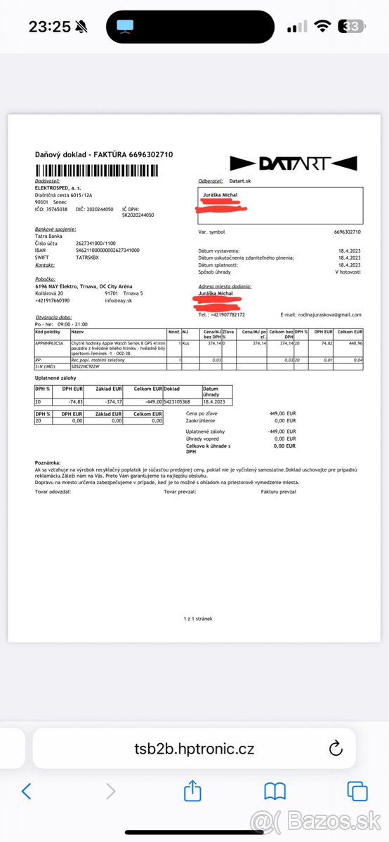 Apple Watch Series 8 GPS 41mm, zdravie batérie 100%, faktúra - 13