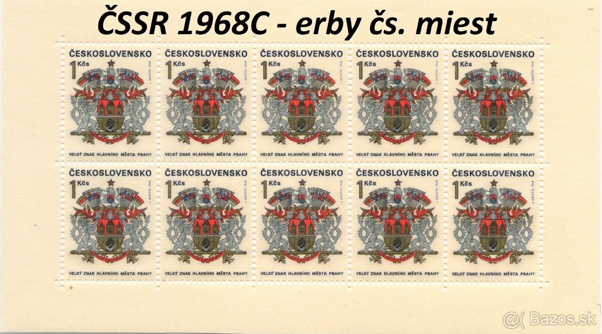 Poštové známky, filatelia: ČSSR, desaťbloky PRO - 13