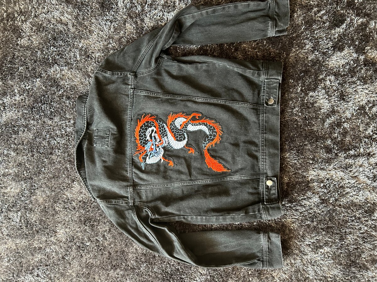 Pánska koženková bunda, bombera, riflovka - 13