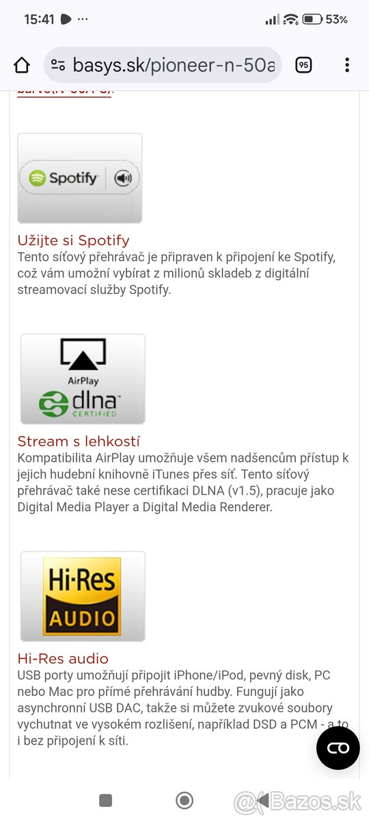 Pioneer N50 streamer čierný - 13