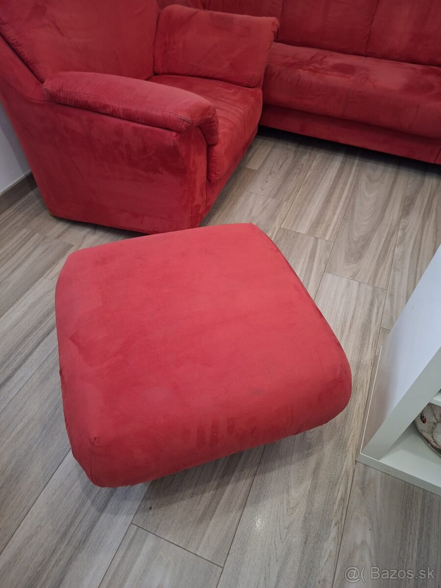 Cervena sedacia suprava 3+2+1+taburetka - 13