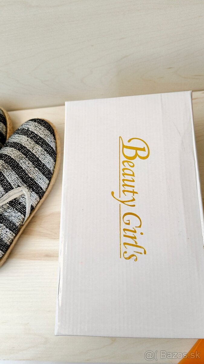 Nové espadrilky strieborno-čierne - 13