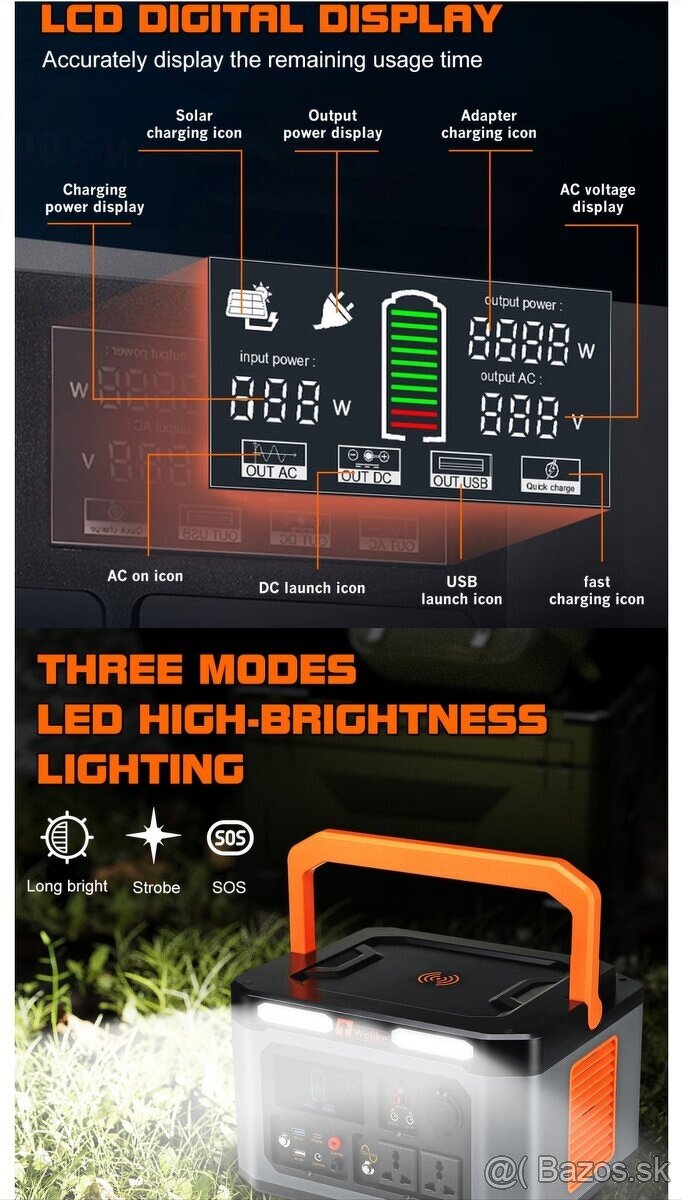 Generátor energie - špičková hodnota 1 500W, 1598,4Wh - 13