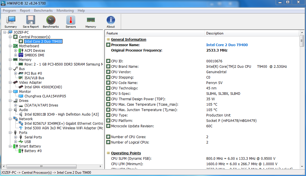 Notebook Fujitsu Siemens Esprimo Mobile X9510 - 13