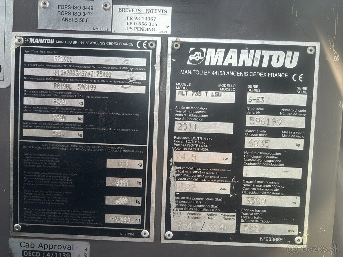 Teleskopický manipulátor MANITOU MLT 735 T LSU - 13