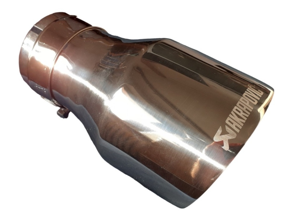 Leštená Nerezová univerzálna koncovka výfuku Logo Akrapovič - 13