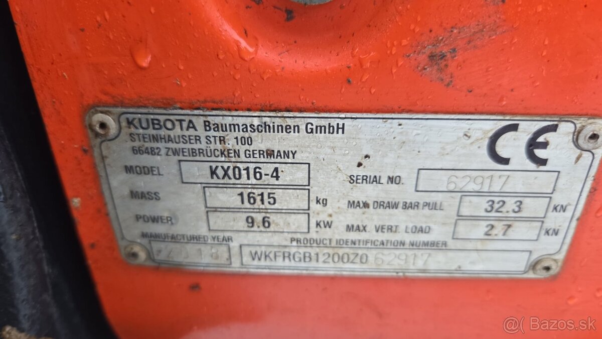 K prodeji mini bagr Kubota KX 016 - 13