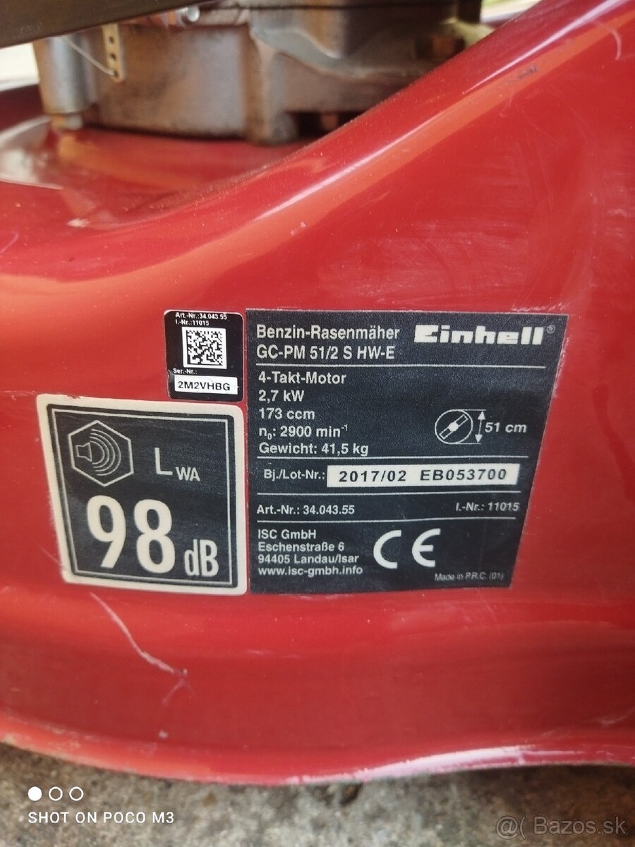 Benzínová kosačka Einhell s pojazdom a štartérom - 13