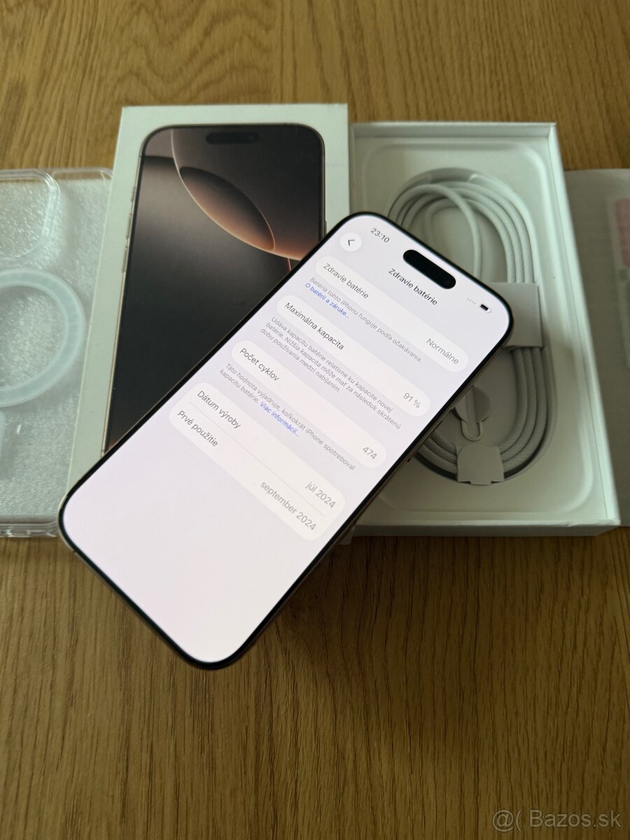 iPhone 16 Pro 256 gb Desert Titanium v záruke +príslušenstvo - 13