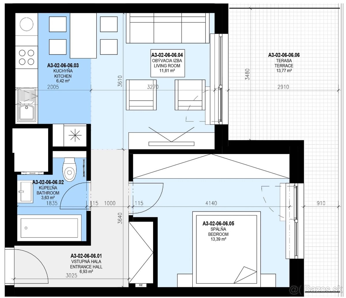 2 izbový byt s terasou a parkingom - 13