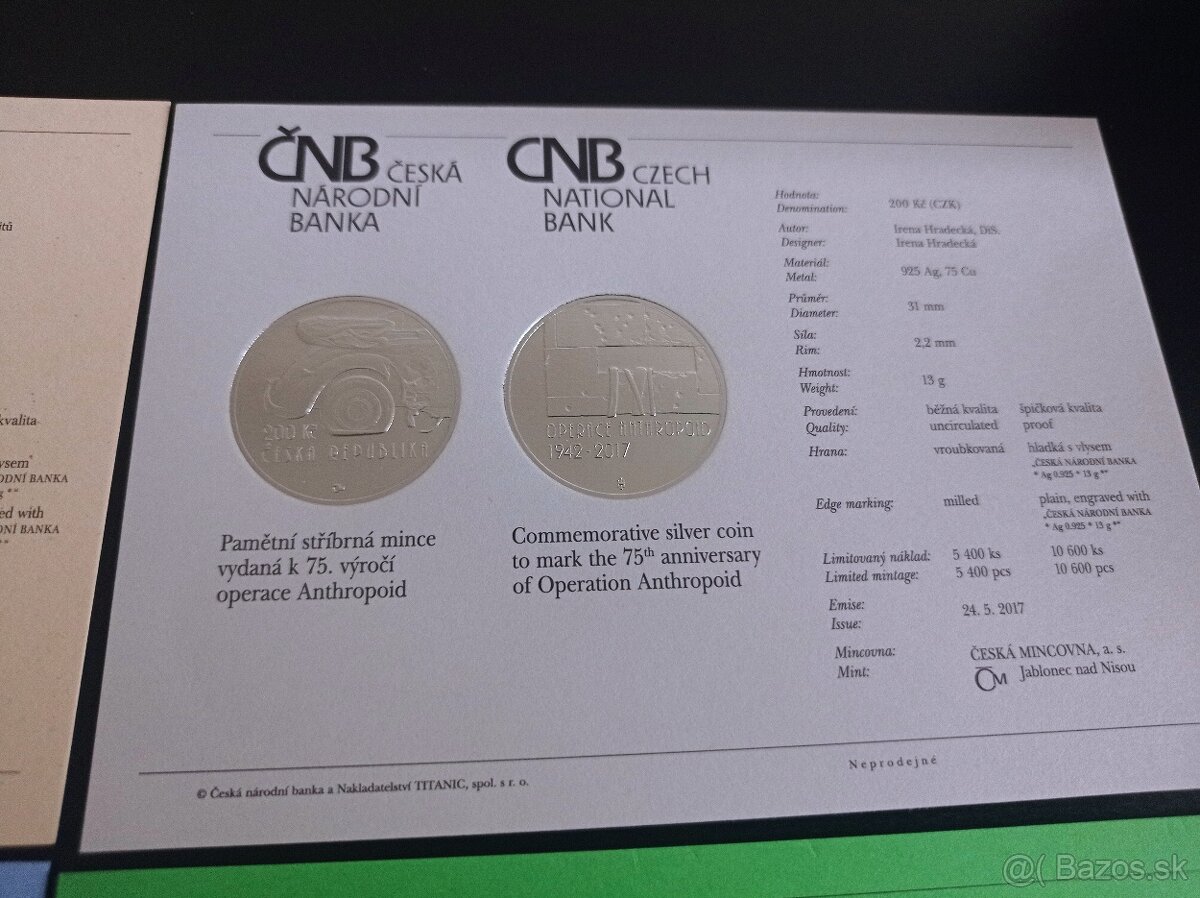 Strieborné mince 200 korún Česká Republika PROOF - 13