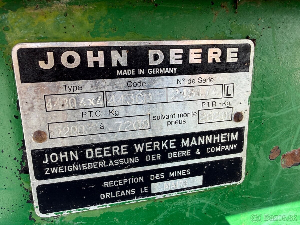 JOHN DEERE 4430 4x4 1979 VIN 74L - 13