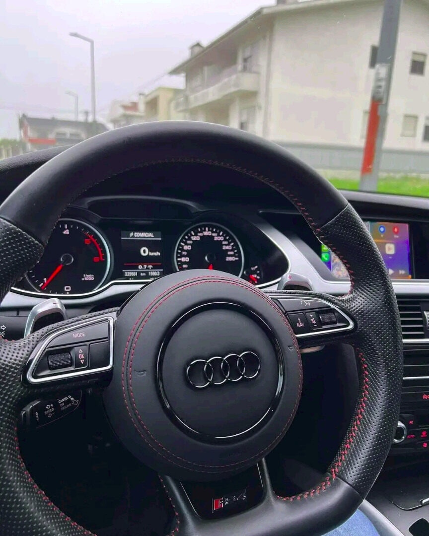 Kryt airbagu puzdro AUDI potiahnutý kožou a čiernym logom - 13