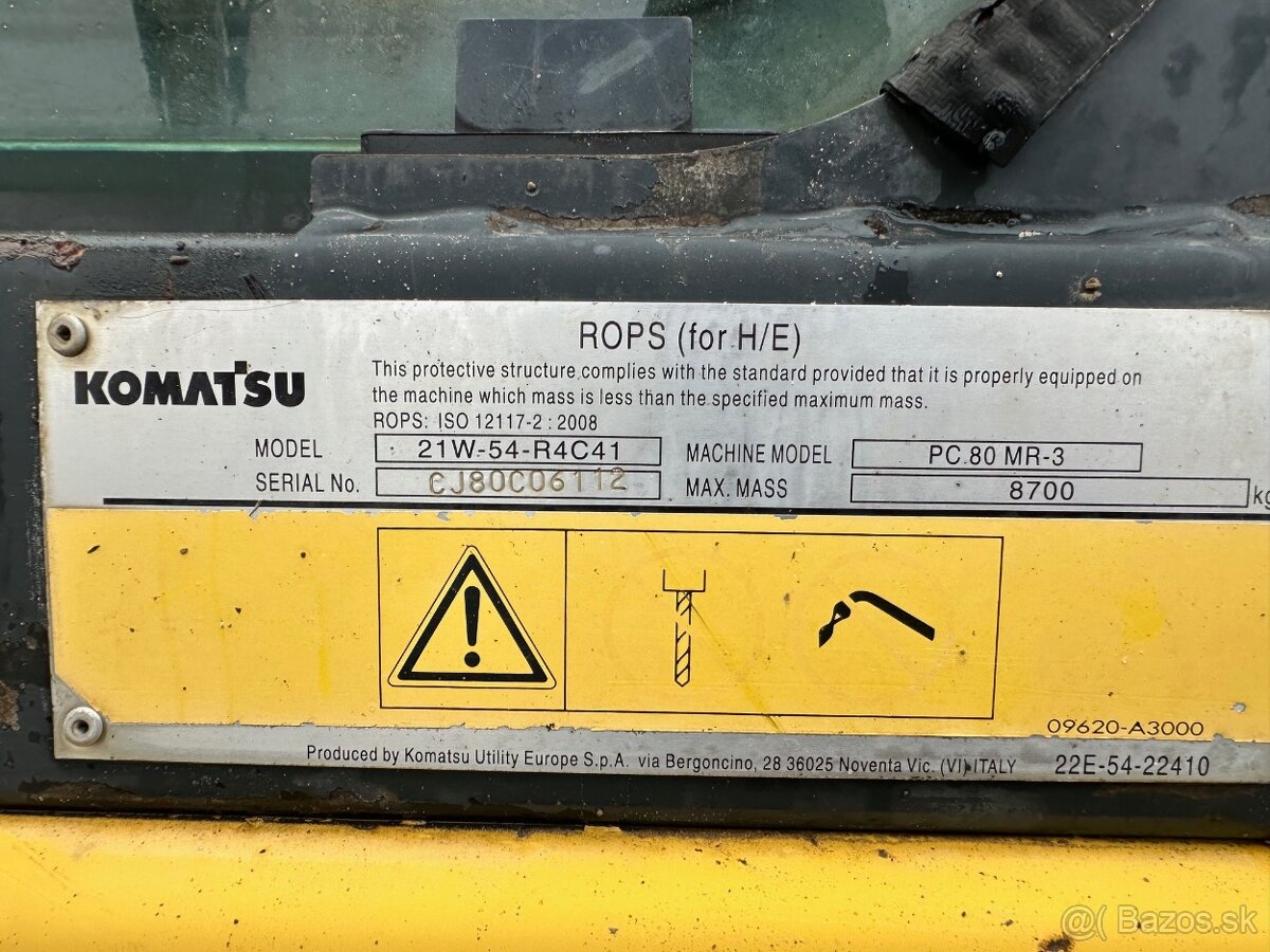 KOMATSU PC 80 MR-3 2012 VIN 112 - 13