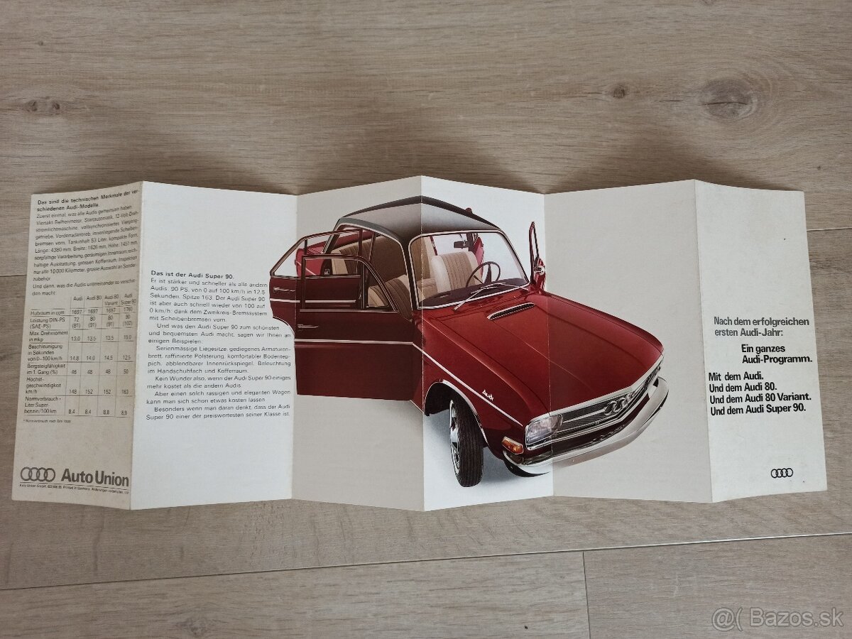 Prospekty Audi - Auto Union, NSU, DAF, BMW 60.-90. léta. - 13