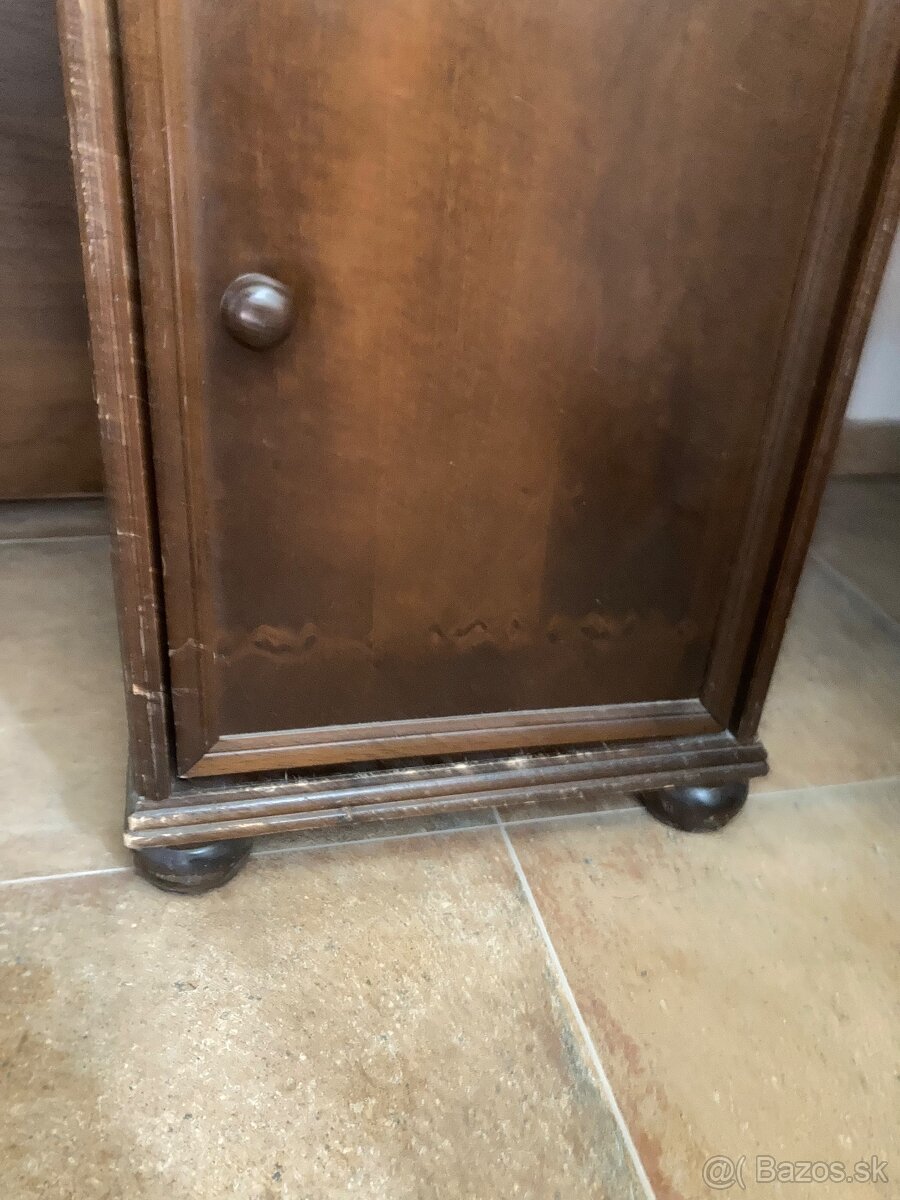 Starožitný drevený písací stôl - 13