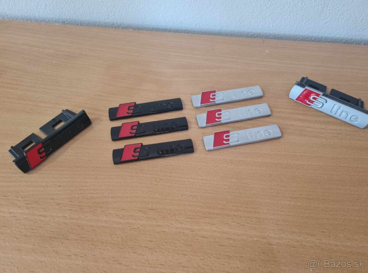 Cierne a sive Napisy S-LINE pre AUDI - 13