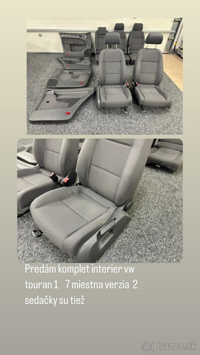 Predám INTERIER sedačky+tapacíre VW TOURAN 1T 7-MIEST - 13