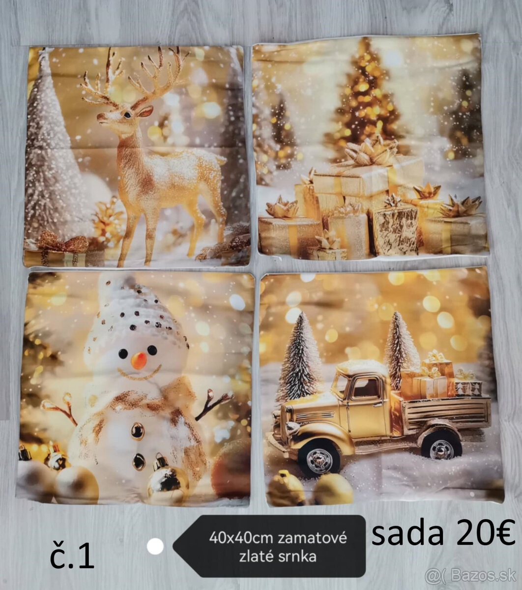 Vianočné obliečky na vankúš 40 x 40cm NOVE - 13