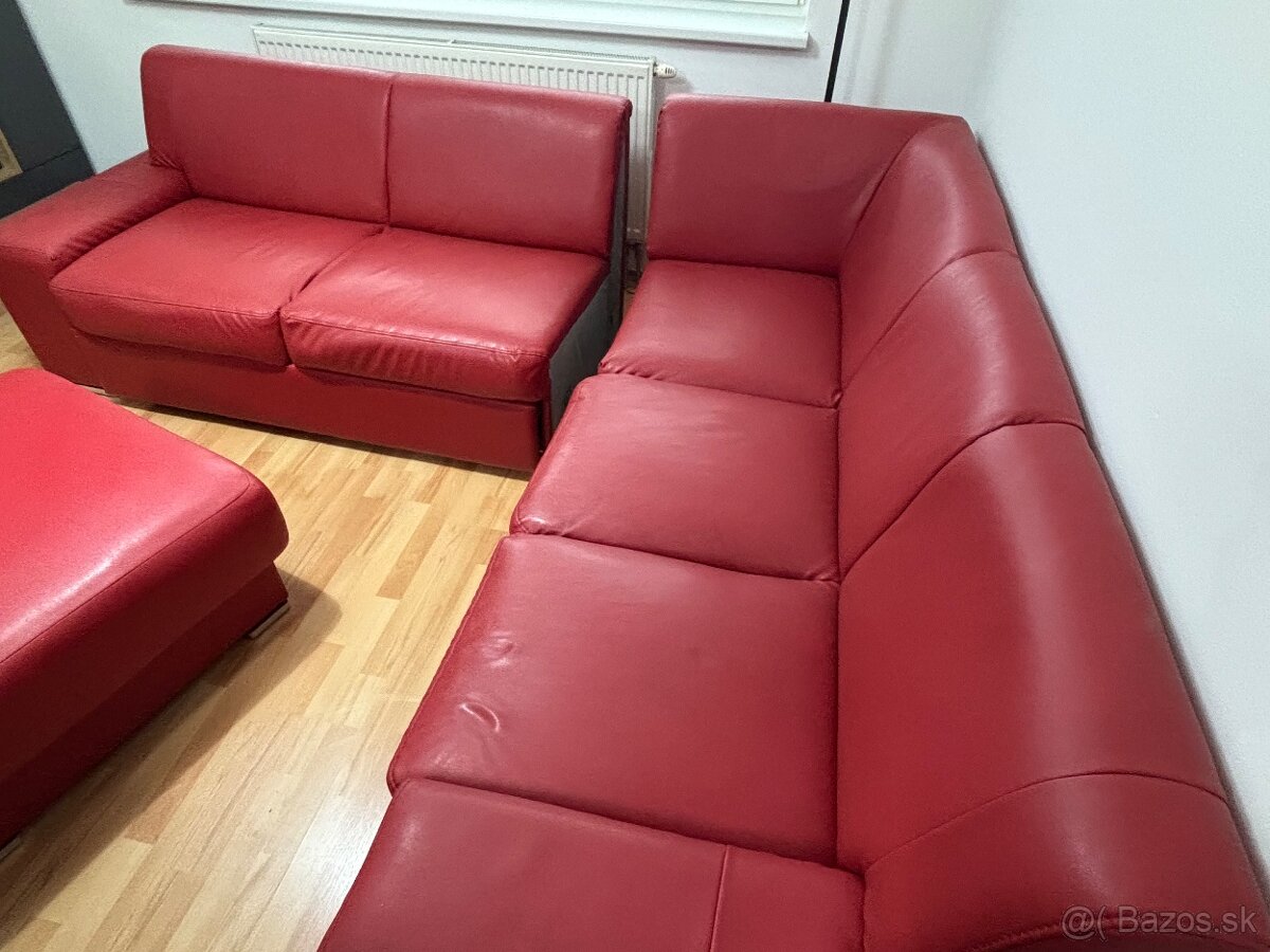 Predám rohovú sedačku + taburet - 13