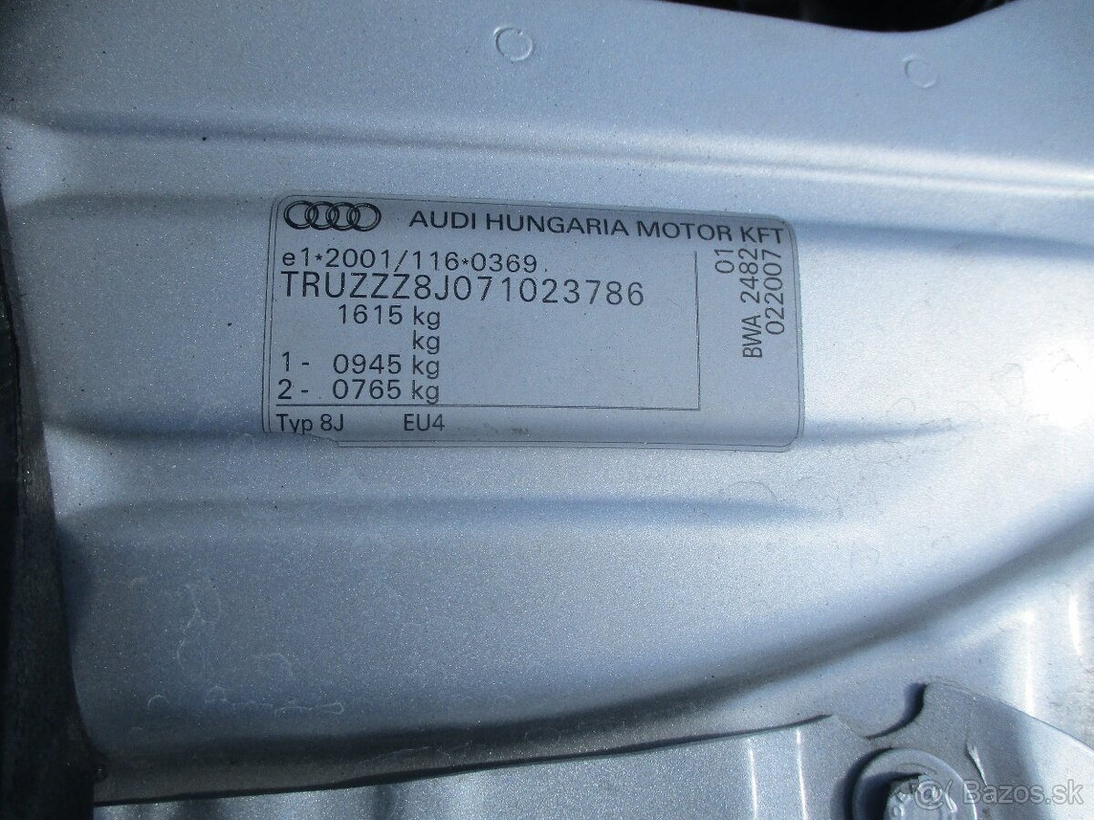 AUDI TT 2,0TFSi 147kw Cabrio SLine 2007 bez koroze - 13