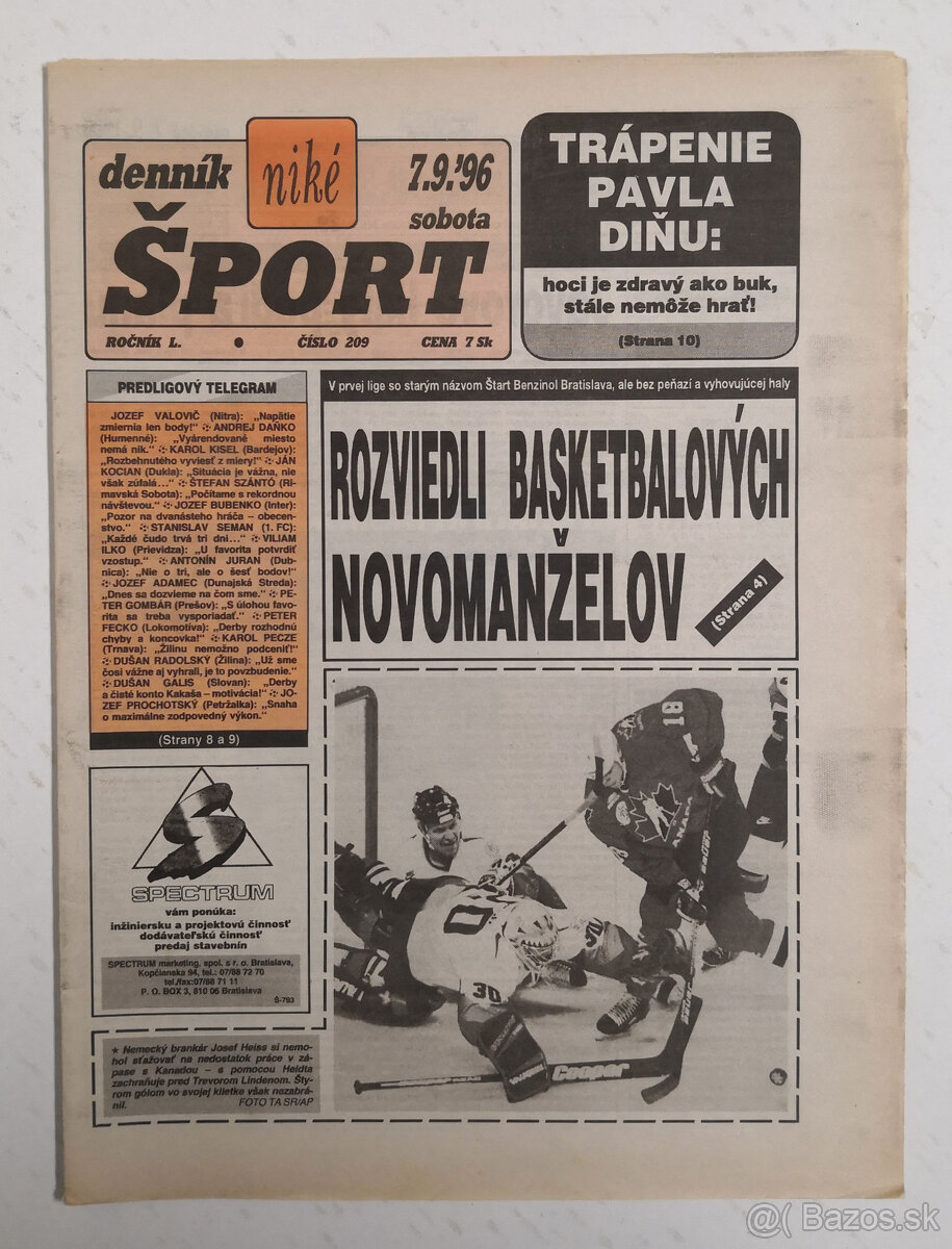Staré noviny Denník Šport 3 - 13
